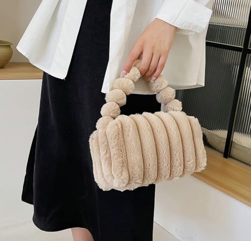 Furry Purse for Women Fur Trendy Y2K Girls Handbag Simple Casual Handbag Fluffy Shoulder Bag Trendy Shoulder Purse2