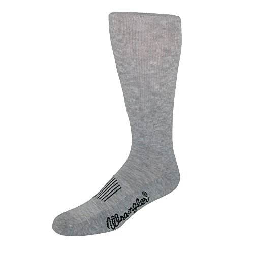 Wrangler Men's Wick Dry Western Boot Extended Size Sock, Grey