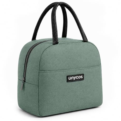 unycos - Bolsa Térmica Porta Alimentos 7 L, Verde | Exterior Oxford e Interior con EPE y Película de Aluminio, Mantiene Frío o Calor, Impermeable y Hermética