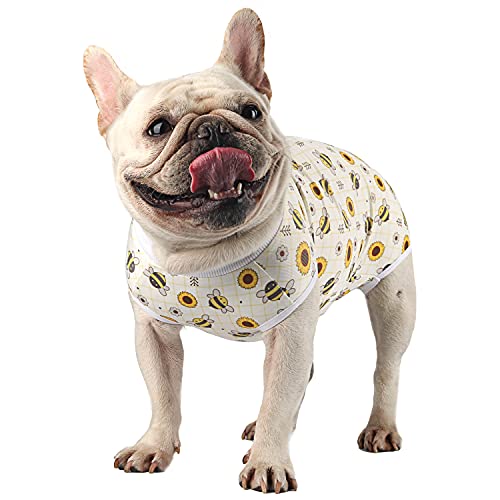 Due Felice Dog Surgery Recovery Suit Pet Surgical Onesie After Surgery Wear for Female Male Dog Recovery Collar Alternative Bee/