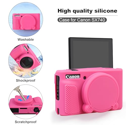 Estuche rígido con funda de silicona para Canon PowerShot SX740 miniatura 4