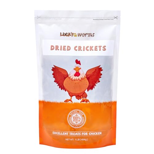 LuckyQworms Dried Crickets 1 lb for Chickens, Wild Birds, Hedgehogs, Reptiles, Lizards, Bearded Dragons, Fish, Turtles - High Protein Natural Insect Food Resealable Bag