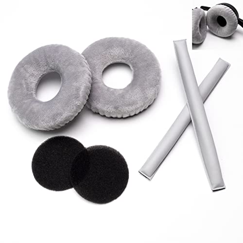 Image of Rainbow Color Ear Pads Headband Cushion Kits Compatible with Sennheiser HD25 HD250BT HD25-ll HD25S Il HMD25 Headphone Foam Covers (GreyVelvet Sets)