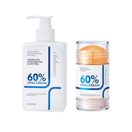 Loción corporal y crema para los pies con 60% de urea, loción corporal para piel seca, crema de urea hidratante profunda y de rápida absorción, para mujeres y hombres