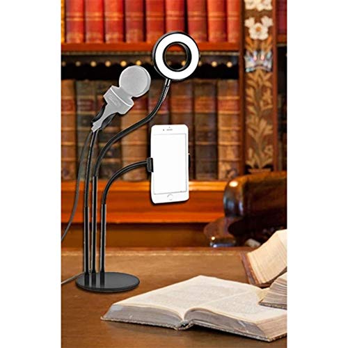 Luminária portátil articulada USB LED Ring Light de 3,5” Vivitar c/controle remoto e suporte para Sm
