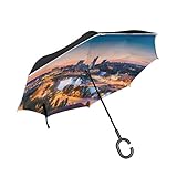 【Regalo perfecto】 Patrones con múltiples estilos para su elección. Este paraguas inverso es perfecto para usted. También es un gran regalo para mujeres, hombres, niñas en Navidad, cumpleaños, aniversario, San Valentín.