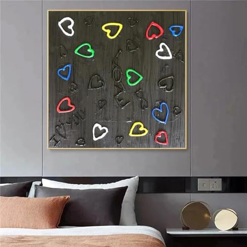 Toile abstraite graffitis d'amour pour illuminer la décoration de la chambre de votre enfant