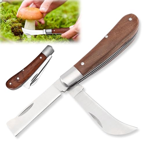 Okuliermesser Gartenmesser: Klappbar Okuliermesser, Gesamtlänge: 16,5 cm, Veredelungsmesser mit 2 Klingen, Multifunktionale Gartenmesser zum Pfropfen,Beschneiden, Reparieren von Unkrautbüschen