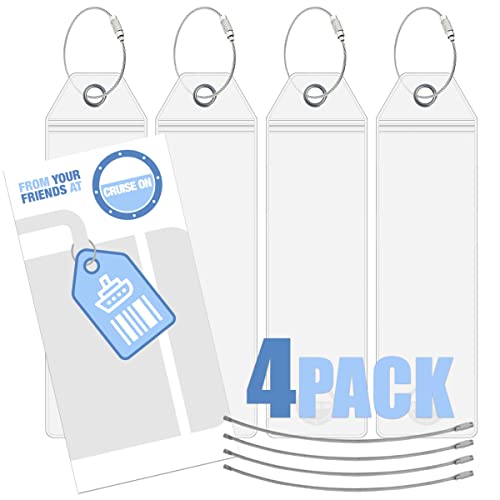 Disney Cruise Luggage Tags [4 Pack] Fitted For Dcl Ships Dream, Fantasy, Magic, Wonder & Wish #TOP2