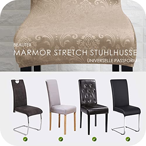 Forcheer Velvet Stretch Chair Covers For Dining Room Set Of 6,Soft Thick Solid Luxury Dining Chair Slipcover Stretchable For Kitchen,Hotel,Restaurant,Ceremony Universal Size(6 Pieces,Camel) #TOP6