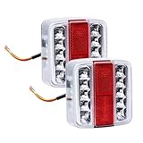 APIELE 2 Stück LED Anhängerleuchten Kit mit E-mark 12V 24V Wasserdicht Rücklicht mit Kennzeichenbeleuchtung für Lkw Wohnwagen Van Traktor