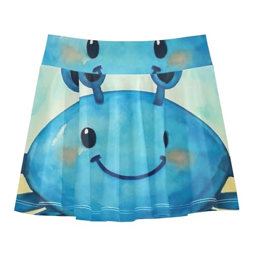 Girls Skorts Athletic Shorts Cute Funny Blue Crab Tennis Skirts Kids Rainbow Flowy Skort 3t