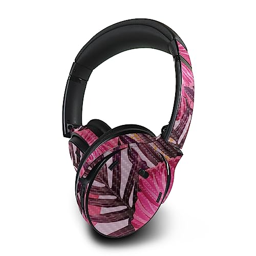 Image of MightySkins Carbon Fiber Skin Compatible with Bose QuietComfort 45 Headphones Tropical Pink | Protective, Durable Textured Carbon Fiber Finish | Easy to Apply | Made in The USA