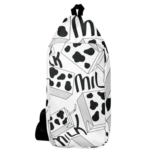 Sac à dos à bandoulière motif vache multicolore pour homme et femme 16x36cm