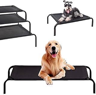 Elevated Dog Bed Large Dog Sofa Bed Raised Dog Bed Outdoor Raised Pet Cot Cooling Mat Dog Pet Bed Dogs Camping Bed Washable Breathable Mesh & No-Slip Rubber Feet Travel Orthopedic Dog Cat Bed