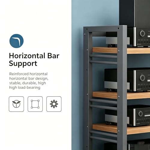 Support multimédia 5 niveaux avec rack HiFi pour chaînes stéréo - 7