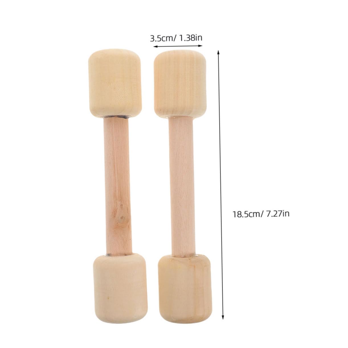 Vaguelly 4pcs Exercise Weights Friendly Wooden Dumbbell for Workout and Imaginative Play Safe Dimensions for Young Promotes Coordination and Strength