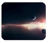 Alfombrilla para ratón Planet, Personal Tailor Rubber Gaming Alfombrilla para ratón Two Planets Galaxy Extraño rectángulo de Goma
