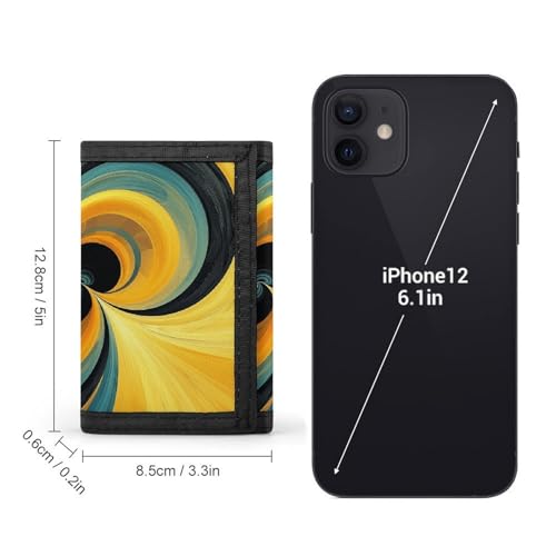 Black Round Shape Trifold Wallet for Men - Money Clip Slim Wallets with Multiple Card Slots Minimalist Small Front Pocket Wallet for Everyday Carry2