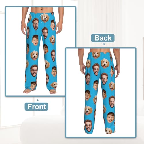 Custom Pajamas Pants for Men Women, Personalized Pajama pants with Photo Pet Face, Customized Pj Bottoms Gifts for Christmas3