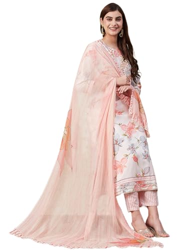 Image of ANNI DESIGNER Cotton Blend Women Kurta Pant With Dupatta