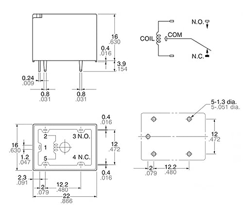 Relé 5 pines JS1-48V AJS1313 interruptor electromagnético 4123-1C-48V-10A 2
