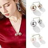 💕Durchlässiges Material: Der Perlenbroschenclip besteht aus hochwertigem legiertem Material und aus künstlichen Perlen. Er ist stark und langlebig, rost- und korrosionsbeständig und kann lange verwendet werden.