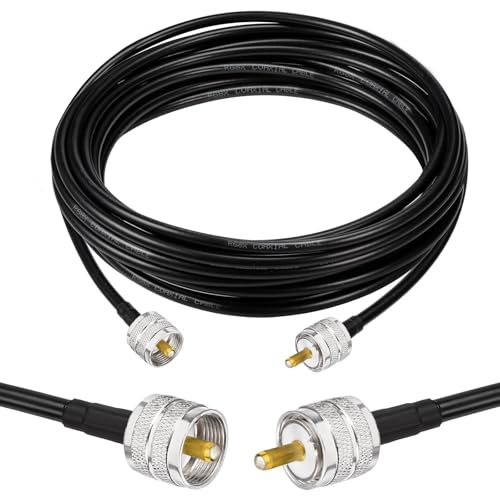Image of Superbat PL259 Cable 25ft RG8X Coaxial Cable PL-259 UHF Male Coax Jumper | 50 Ohm for CB Radio Antenna Analyzer Dummy Load SWR Meter Coax Switch Tuner UHF Duplexer etc.