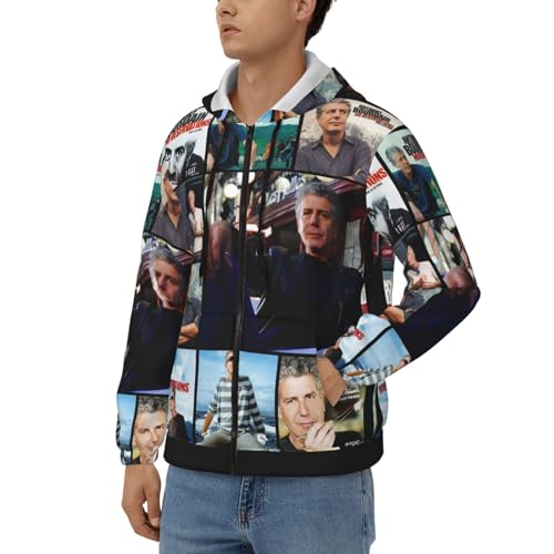 Anthony Music Bourdain Men's Casual Zipper Hoodie Pullover Hooded Long Sleeve Sweatshirt with Big Pockets2