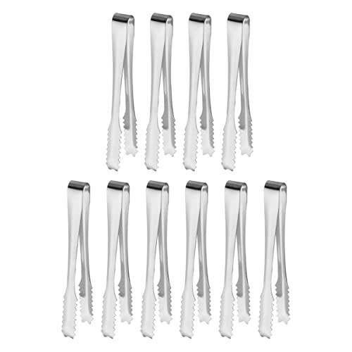 GRIRIW Pcs Ice Cube Tongs Sugar Tongs for Ice Bucket Stainless Steel Versatile for Home Bar