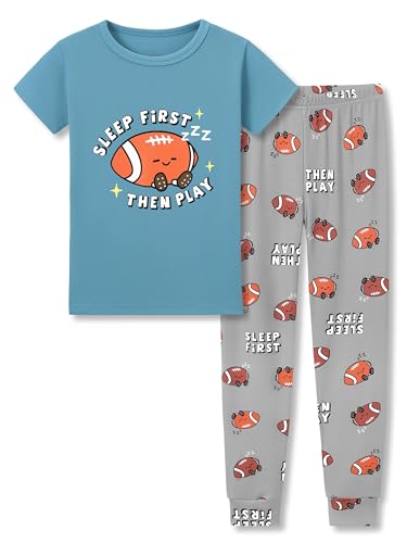 Tebbis Little Boys Pajamas - Soft Snug-fit PJs Tee & Pants Sleepwear Set Baseball Toddler Jammies Size 4T-14