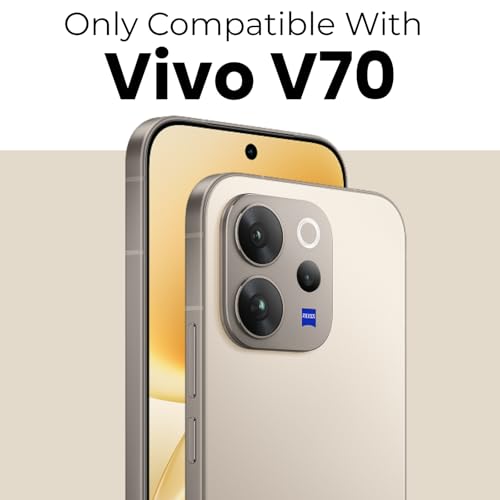 Image of RIGGEAR Shockproof Sleek Hybrid Armor Magnetic Back Cover Case Compatible with MagSafe Accessories for Vivo V70 / V70 Elite 5G (Clear PC + Black TPU Bumper)