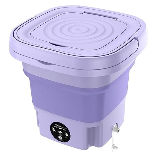 Hiccval Mini Lavadora Portátil Para Casa, Máquina De Lavar Automática Dobrável De 8 L Com Balde, Máquina De Lavar Roupas Íntimas E Meias Com 3 Velocidades Para Viagens Domés purple-8L