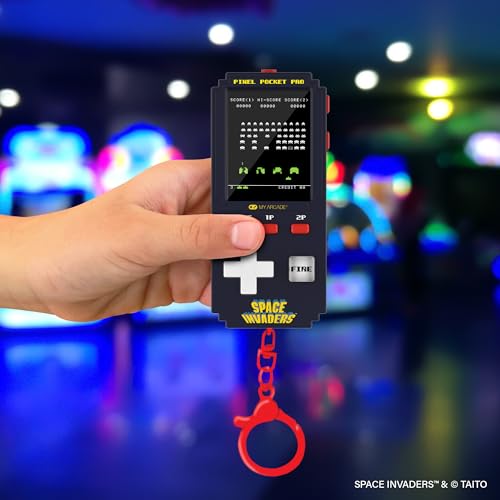 Image of My Arcade Space Invaders Pixel Pocket Pro: Space Invaders Video Game, Portable Keychain Arcade