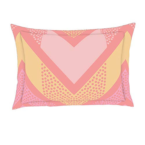 Image of Spaces Atrium 100% Cotton King Size Fitted Double Bedsheet with 2 Pillow Covers - Coral(1.83m&1.98m&(0.3m Drop))