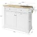 SoBuy FKW84-WN Carrito de Cocina con Superficie de Mármol y Madera de...
