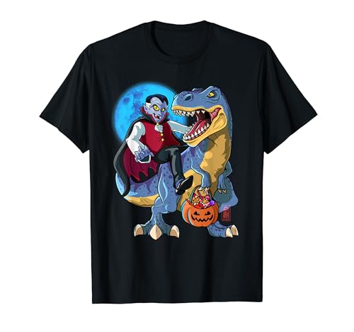 Conde Drácula Dino Halloween Kids Dinosaurio T-Rex Vampiro Camiseta