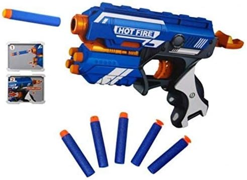 Storio Blaze Storm Hot Fire Soft Bullet Gun Toy with 10 Safe Soft Foam Bullets, Fun Target Shooting Battle Fight Game for Kids Boys (Blaze Storm- Hot Fire)