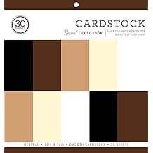 Colorbok 61198B Neutral Smooth Cardstock Paper Pad, 12" x 12"- 6 sheets of 5 different Neutral colors. packaging may vary