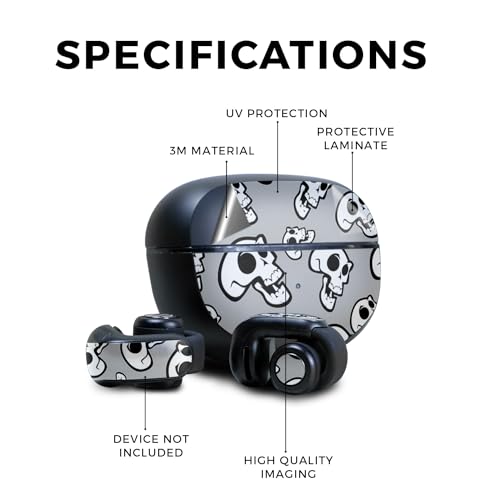 Image of Skin Compatible with Bose Ultra Open Earbuds - Laughing Skulls - Premium 3M Vinyl Protective Wrap Decal Cover - Easy to Apply | Crafted in The USA by MightySkins