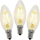 ZZ Lighting 4W LED Filament Torpedo Tip Candle Light Bulb 40W Incandescent Bulb Equivalent 2700K 320LM E12 Base(4W,3Pack)