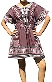 RaanPahMuang Coloured Dashiki Shirt Elastic Pull In Waist Open Collar, Large, Dark Gray