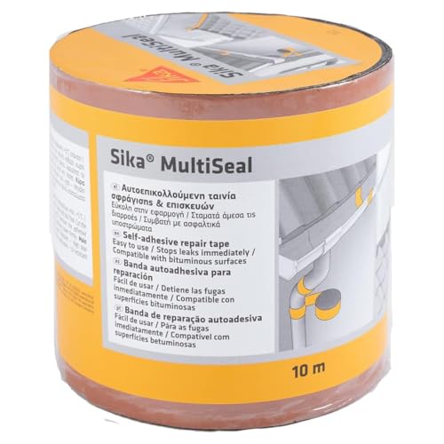 SIKA - Banda autoadhesiva bituminosa Multiseal - Terracota - Soporte múltiple - Para reparación de cubiertas y fisuras en edificios - 10m x 150mm