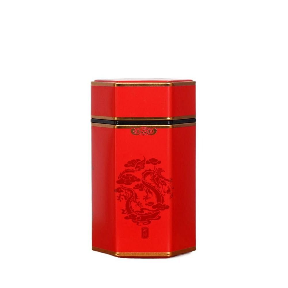 Metal Tinplate Empty Tins,Chinese Style Tea Tin, Vintage Metal Container for Tea Sugar Coffee(L-G)