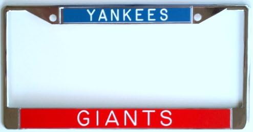Yankees Giants License Plate Frame Blue andRed