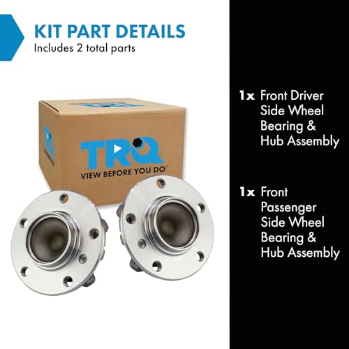 Image of TRQ Front Left and Right Wheel Bearing and Hub Assembly Set 2 Piece Compatible with 13-16 BMW 320i 328i 14-16 328d Front 12mm Mounting Bolts Models
