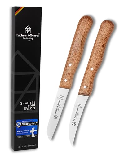 Fachwerk-Messer Gemüsemesser Set - Kartoffel Schälmesser aus Solingen/Germany - Testsieger - Buchenholz Küchenmesser Rostfrei