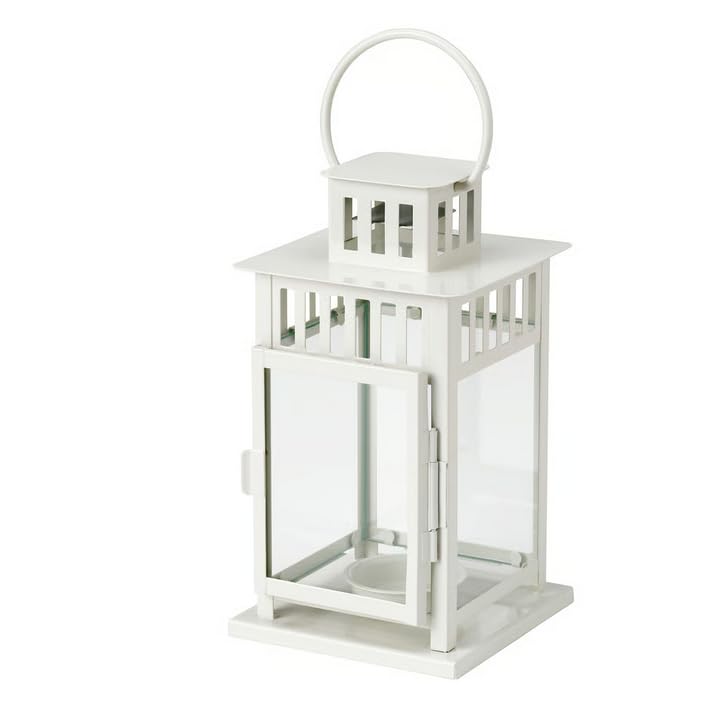 BORRBY Laterne (mini) für Teelicht, drinnen/draußen weiß, 20 cm (IKE 106.088.56)