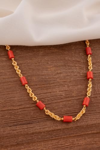 Image of Radha's Creations jewellery GSB mangalorean chain for women one gram gold