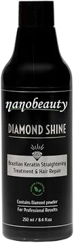 Nanobeauty, Brazilian Straight, Diamond Shine, Hair Smoothing Treatment, 250ml Bottle Only